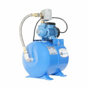 Bomba AQUA PAK con tanque AQ horizontal- presurizador 24 litros 1 a 2 baños / 7 llaves